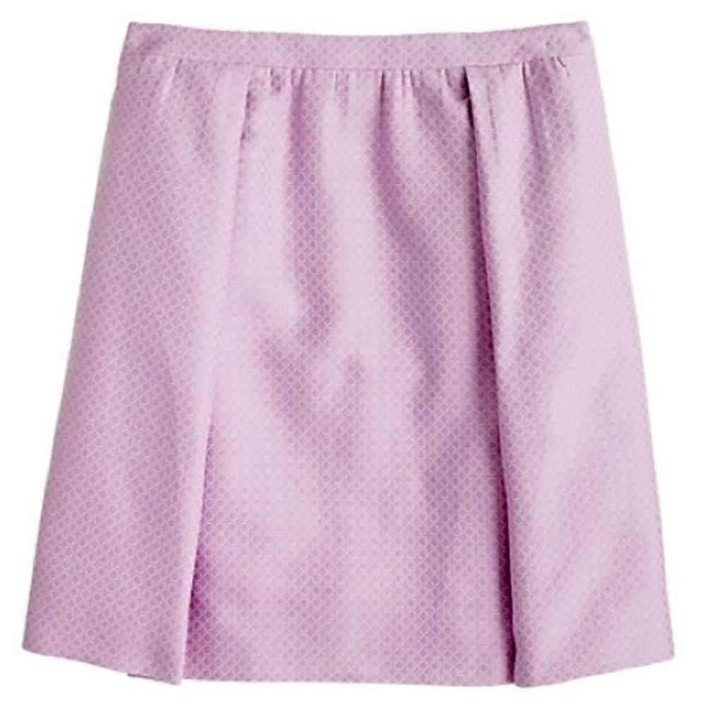 J Crew Lavender Circle Geometric Print Skirt Size 4 NWT